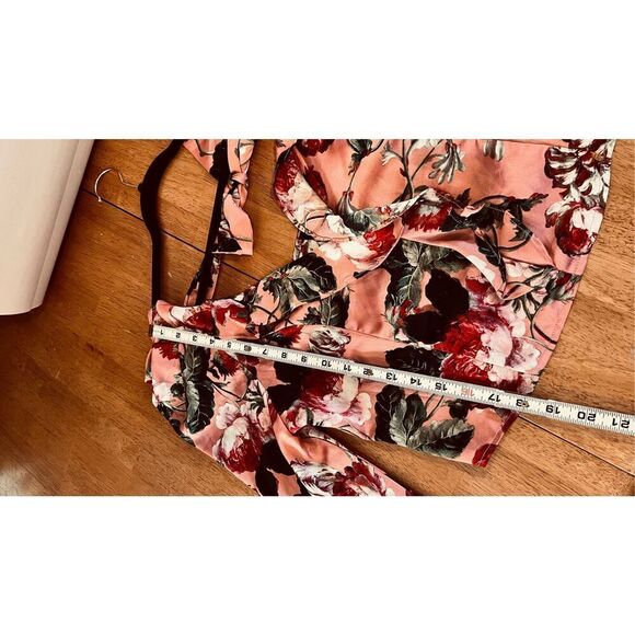 Milk & Honey Floral Long Sleeve Crop Top Tie Back SZ L - Picture 4 of 9